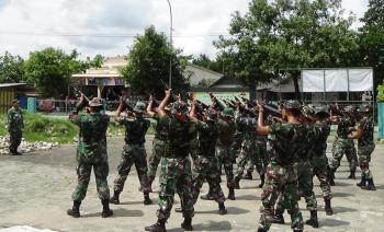 Satgas TMMD 110 Bojonegoro, Berlatih Senam Senjata